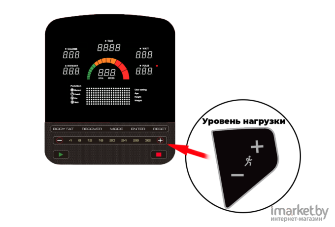 Эллиптический тренажер DFC E108T магн.эл.привод