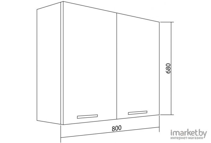 Кухонный шкаф Stolline навесной ш80 + фасад Лима  СТЛ.308.03 [2017030800301]