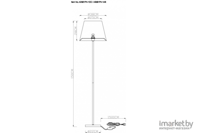 Торшер Arte Lamp A2581PN-1AB