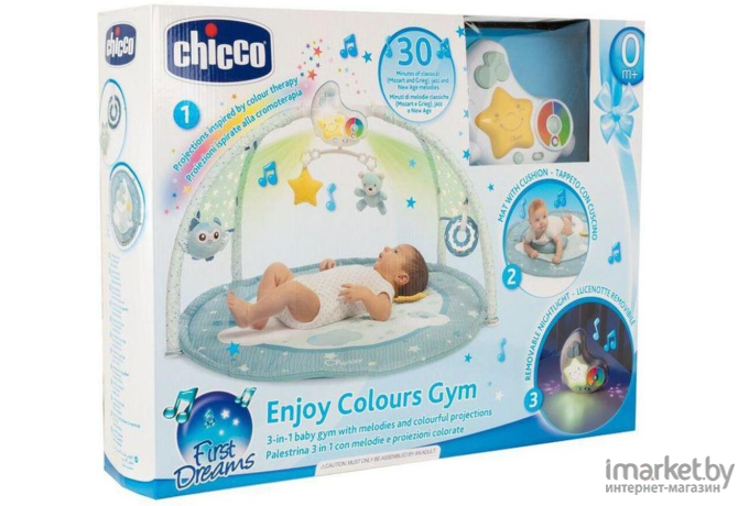 Развивающий коврик Chicco Enjoy Colors Gym 340728662 голубой [00009866200000]