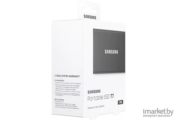 Внешний жесткий диск Samsung T7 Touch 1TB черный [MU-PC1T0T/WW]