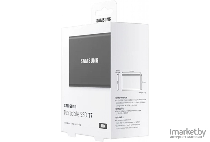 Внешний жесткий диск Samsung T7 Touch 1TB черный [MU-PC1T0T/WW]