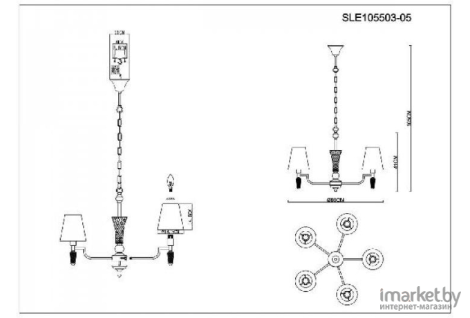 Подвесная люстра Evoluce SLE105503-05