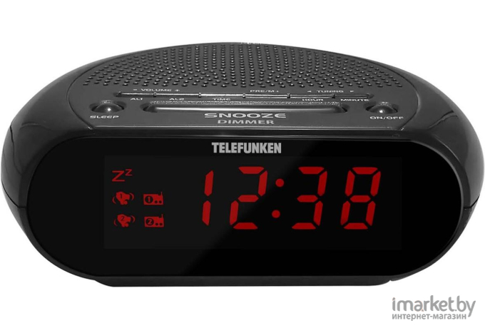 Радиочасы TELEFUNKEN TF-1706 черный/красный [TF-1706BR]