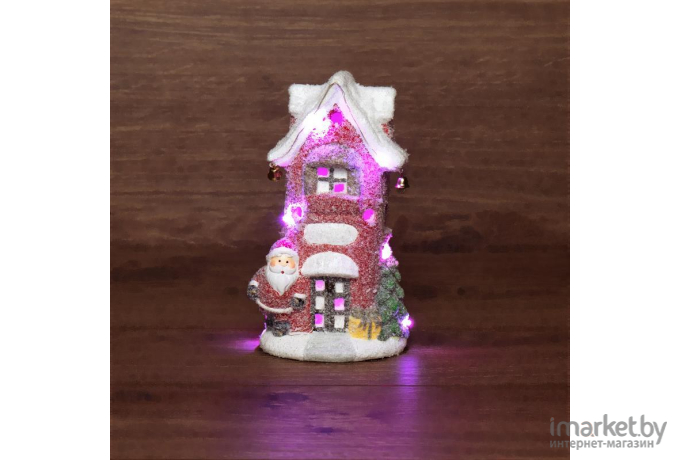 Новогоднее украшение Neon-night Керамическая фигурка Красный домик [505-026]