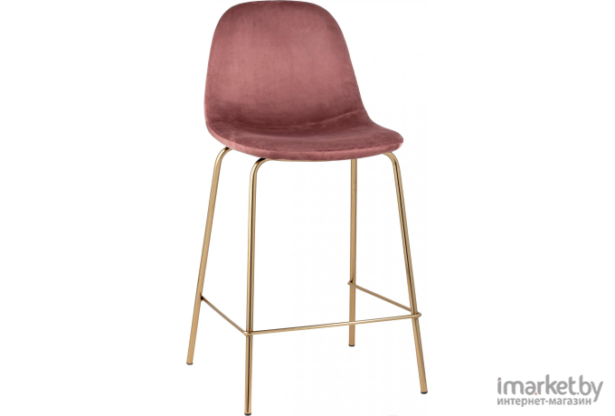 Барный стул Stool Group Валенсия велюр розовый золотые ножки [CC-91003B HLR-44]