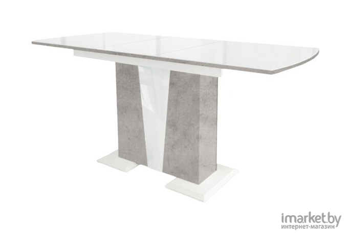 Стол обеденный Stolline Фрегат белый/бетон/стекло [202001000003]
