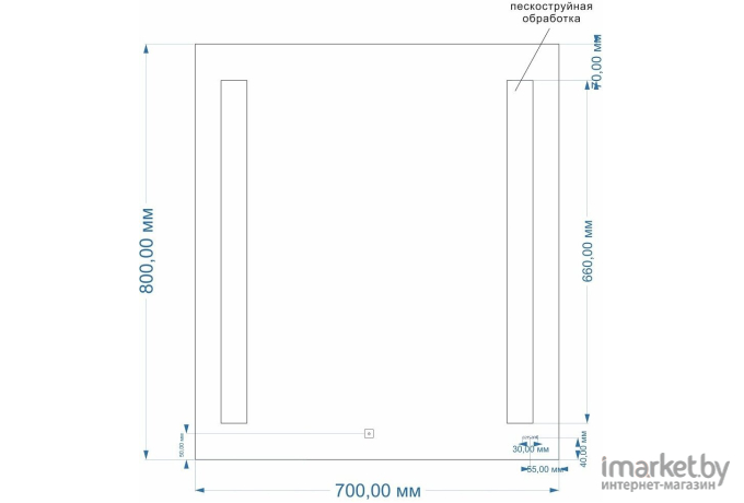 Зеркало для ванной Cersanit Led 020 70х80 [KN-LU-LED020-70-b-Os]