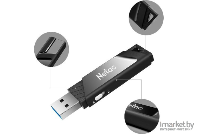 Usb flash Netac U336S 64Gb [NT03U336S-064G-30BK]