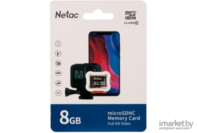 Карта памяти Netac microSDHC 8GB P500 [NT02P500STN-008G-S]