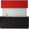 Готовая кухня Артём-Мебель Лана без стекла ДСП 2.4м красный/черный