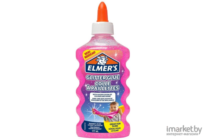 Клей канцелярский Darvish Elmers Glitter Glue 177 мл розовый [2077249]