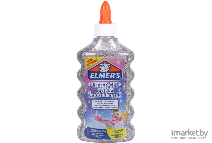 Клей канцелярский Darvish Elmers Glitter Glue 177 мл серебристый (2077255)