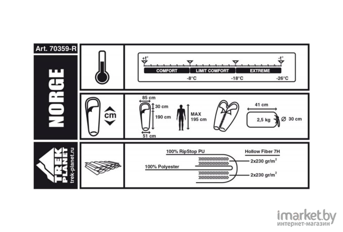 Спальный мешок Trek Planet Norge [70359-R]