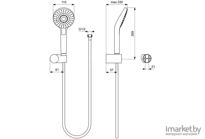 Душевая система Ideal Standard Ceratherm 100 6in1 [BD006XC]