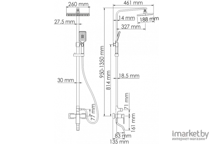 Душевая система Wasserkraft A16501