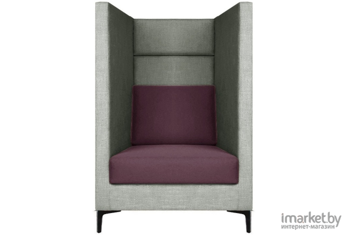 Кресло Brioli Дирк J20-J10 серый/сиреневые вставки