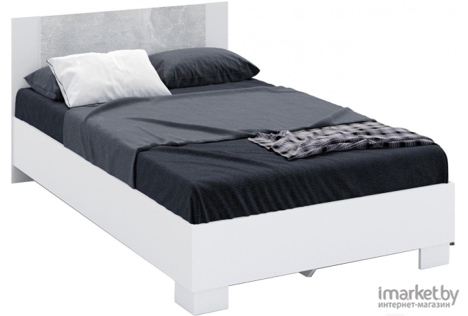 Кровать Империал Аврора 120 с основанием белый/ателье светлый