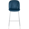 Барный стул Stool Group Beetle со спинкой маренго хромированные ножки [8329C VELVET BLUE CH/L]