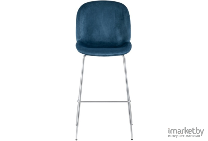Барный стул Stool Group Beetle со спинкой маренго хромированные ножки [8329C VELVET BLUE CH/L]
