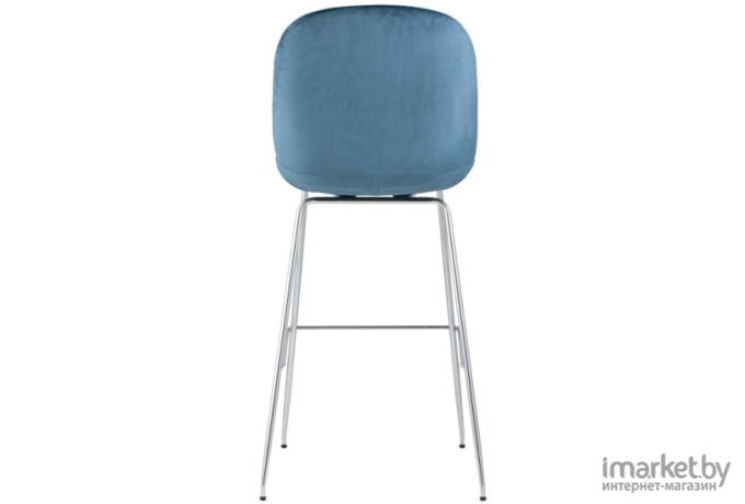 Барный стул Stool Group Beetle со спинкой маренго хромированные ножки [8329C VELVET BLUE CH/L]