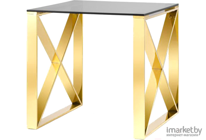 Журнальный столик Stool Group Кросс золото стекло smoke [EET-008-TG-SK]