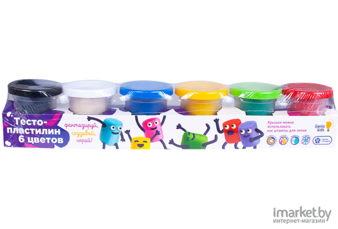 Набор для творчества Genio Kids Тесто-пластилин 6 цветов [TA1009V]