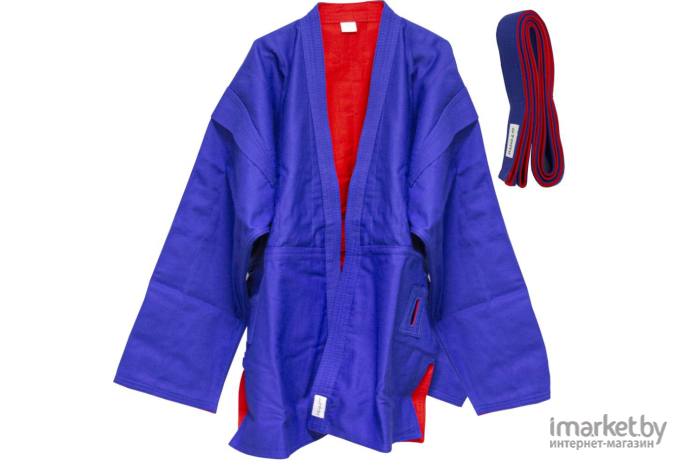 Куртка для самбо Atemi AX55 р.28/120 красный/синий