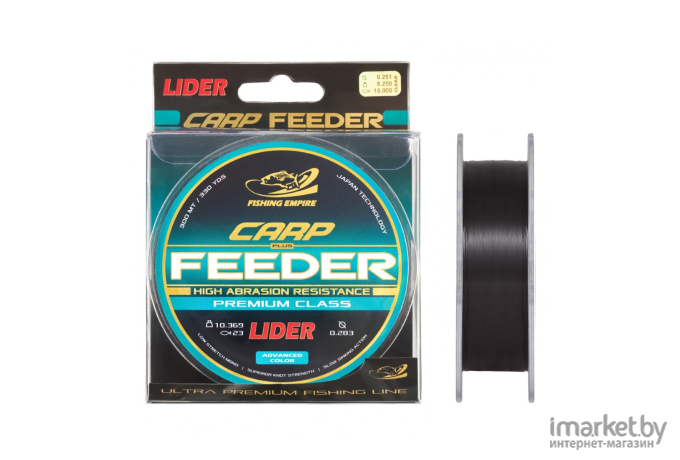 Леска монофильная Lider CARP plus FEEDER 300 м 0,30 мм Black [BL-030]