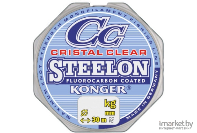 Леска флюорокарбоновая KONGER STEELON CRISTAL CLEAR FLUOROCARBON 30 м 0,12 мм [239030012]