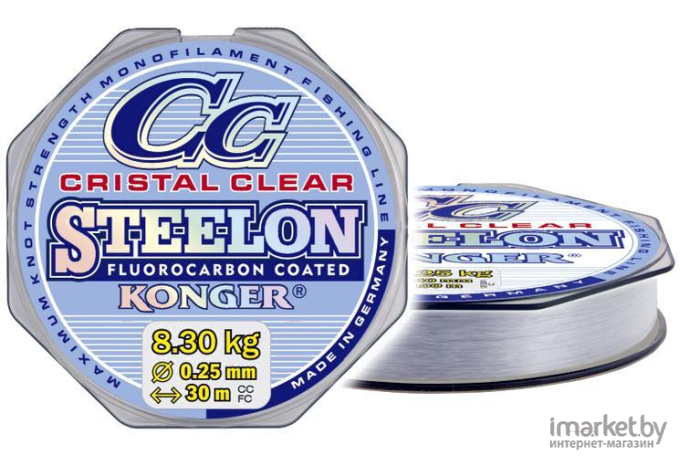 Леска флюорокарбоновая KONGER STEELON CRISTAL CLEAR FLUOROCARBON 30 м 0,16 мм [239030016]