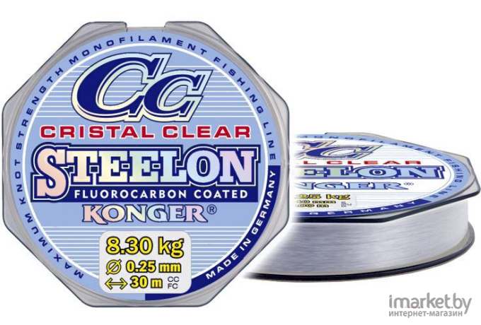 Леска флюорокарбоновая KONGER STEELON CRISTAL CLEAR FLUOROCARBON 30 м 0,18 мм [239030018]