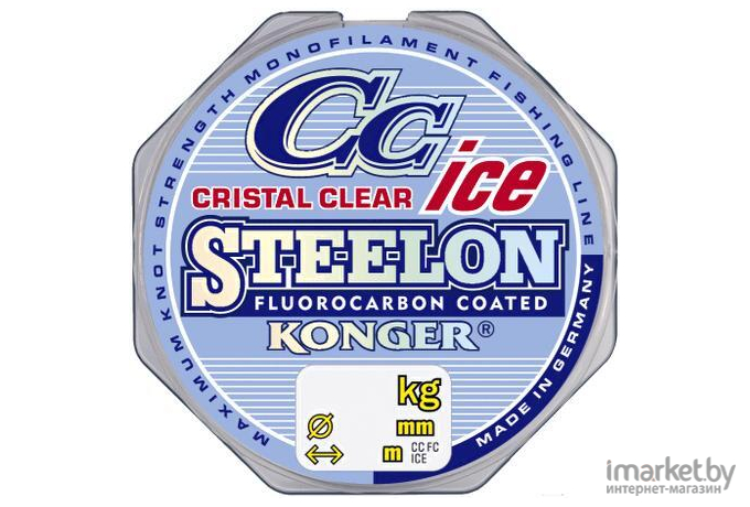 Леска монофильная KONGER STEELON CRISTAL CLEAR FLUOROCARBON ICE 50 м 0,18 мм [239050018]