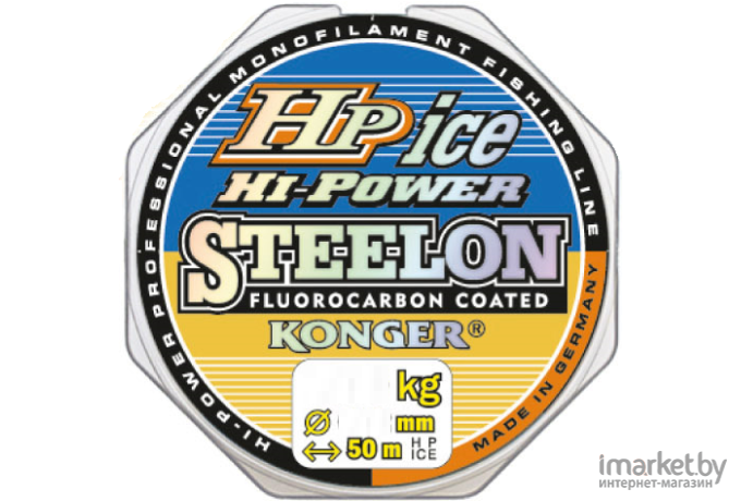 Леска флюорокарбоновая KONGER STEELON HP HI-POWER FLUOROCARBON ICE 50 м 0,10 мм [241050010]