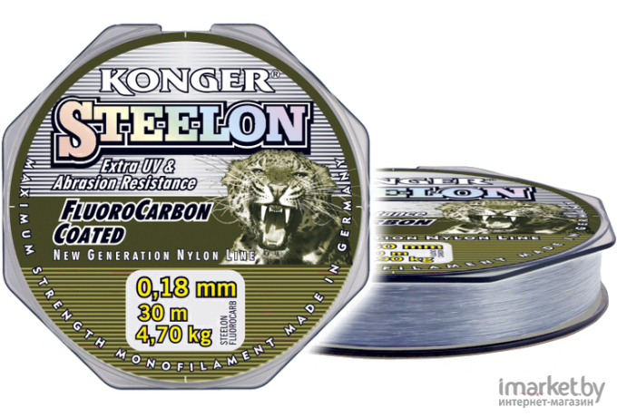 Леска монофильная KONGER STEELON FLUOROCARBON 30 м 0,12 мм [220030012]