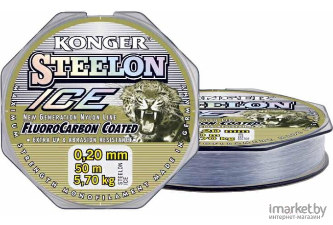 Леска монофильная KONGER STEELON FLUOROCARBON ICE 50 м 0,10 мм [220050010]