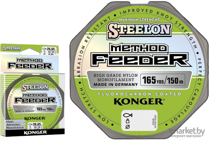 Леска монофильная KONGER STEELON METHOD FEEDER 150 м 0,22 мм [257150022]