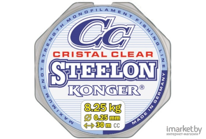 Леска монофильная KONGER STEELON CRISTAL CLEAR 30 м 0,12 мм [240030012]