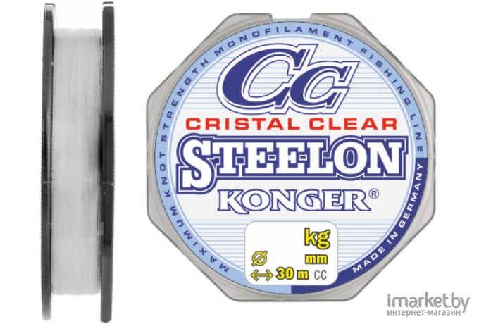 Леска монофильная KONGER STEELON CRISTAL CLEAR 30 м 0,12 мм [240030012]