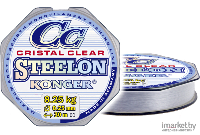 Леска монофильная KONGER STEELON CRISTAL CLEAR 30 м 0,12 мм [240030012]