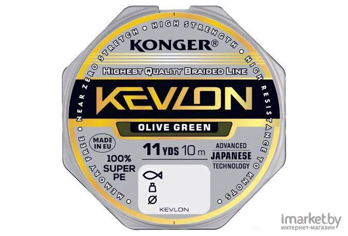 Плетеная леска KONGER KEVLON X4 10м 0,06 мм Olive green [250015006]