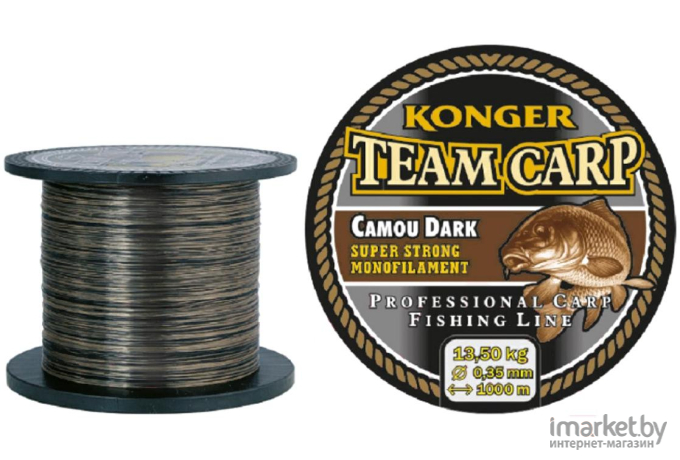 Леска монофильная KONGER TEAM CARP CAMOU DARK 1000 м 0,25 мм [229001025]