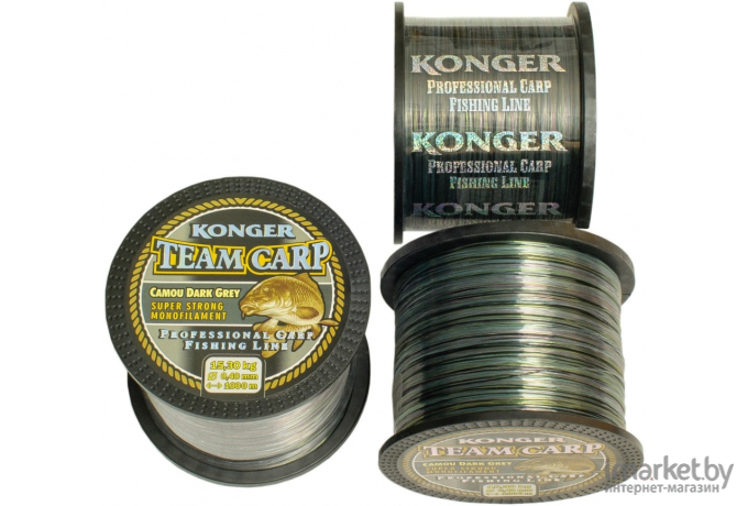 Леска монофильная KONGER TEAM CARP CAMOU 1000 м 0,28 мм Dark Grey [236001028]