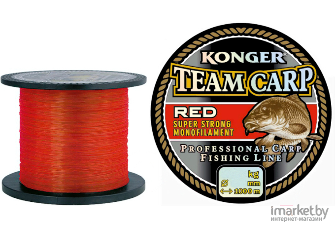 Леска монофильная KONGER TEAM CARP 1000 м 0,35 мм Red [265001035]