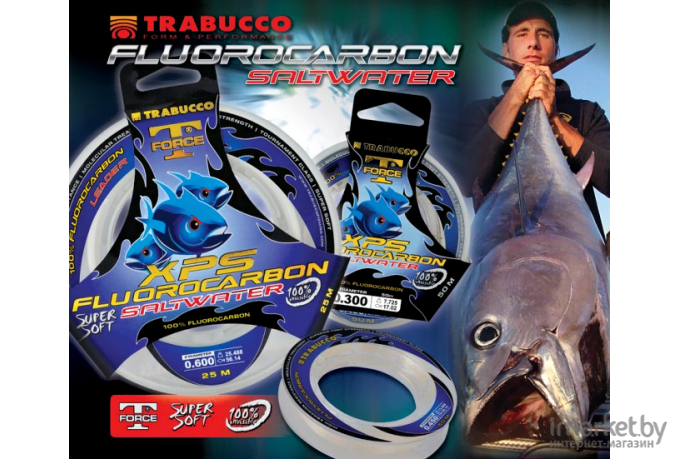 Леска флюорокарбоновая Trabucco T-FORCE FLUOROCARBON SALTWATER 50 м 0,14 мм [053-38-140]