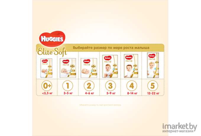 Детские подгузники Huggies Elite Soft 2 Mega 4-6кг (82шт)