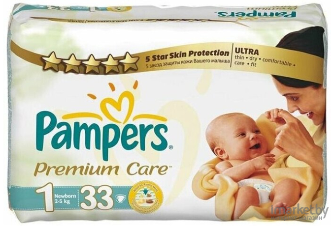 Детские подгузники Pampers Premium Care 1 Newborn (102шт)