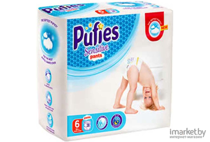 Детские подгузники Pufies Sensitive Extra Large 16+ кг (38шт)