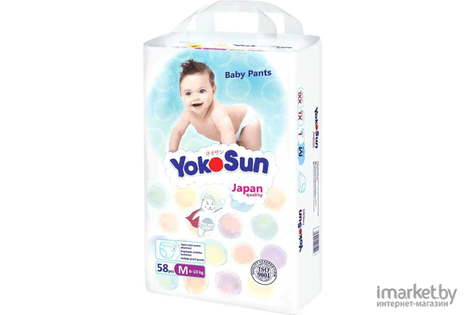 Детские подгузники YokoSun М от 6 до 10кг (58шт)