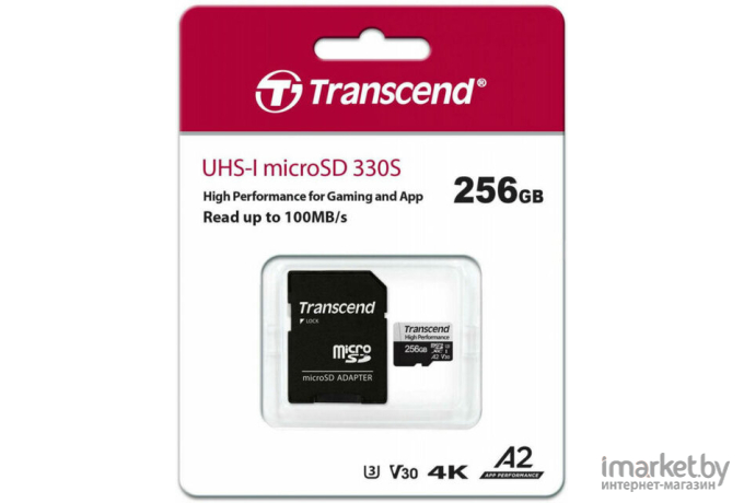 Карта памяти Transcend microSD 256GB microSDXC Class 10 UHS-I U3 [TS256GUSD330S]